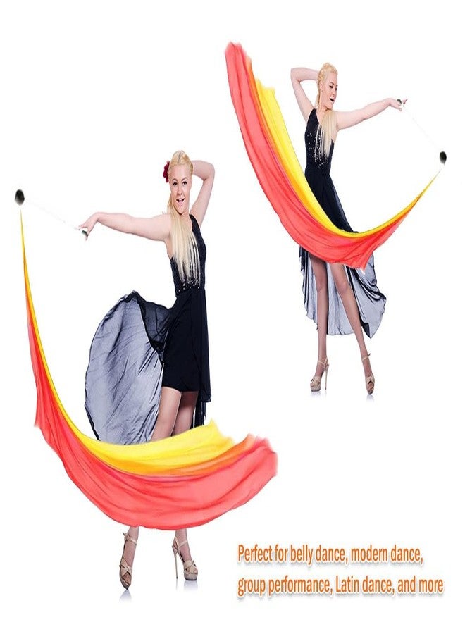 Hitopin 2 Sets Belly-Dance Colorful Veil Poi Silk Poi Throwing Ball Throwing Balls Scarf Poi-Streamer with Poi Balls Belly Dance Ball for Belly Dance Performance, for Parties Dances Performances - Image 4